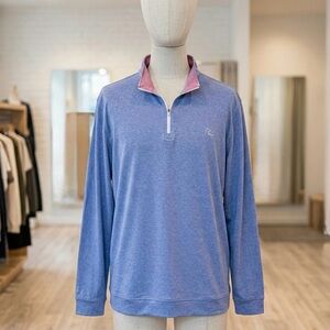Rhoback 1/4 Zip Pullover Men's 3XL Blue Heather Performance Golf Stretch Travel